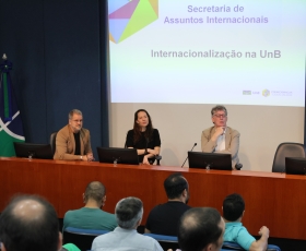 Workshop com representantes internacionais da UnB - Secretaria de Internacionalização (INT). 10/04/2026. Foto: Beto Monteiro/GRE Ascom